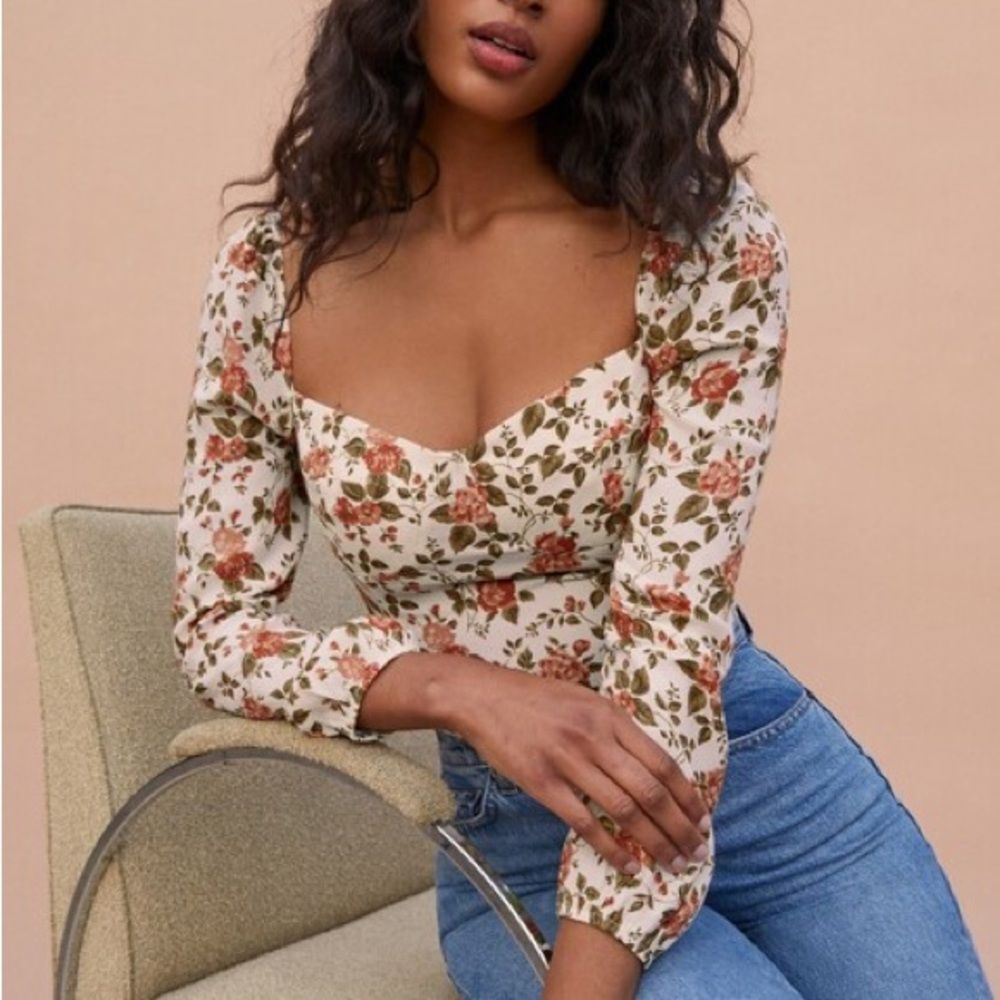 Reformation Reign Floral Long Sleeve Top